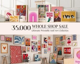 35,000 Mega Bundle Wall Art Collection, Eclectic Gallery Prints (Digital Download)