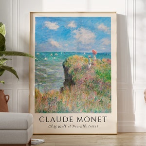 Claude Monet Print, Claude Monet Poster, Cliff Walk at Pourville 1882 by Claude Monet, Vintage Print, Museum Poster, Digital Download