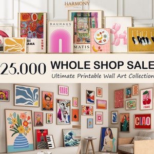 WHOLE SHOP SALE, 25.000 Mega Bundle Wall Art, Gallery Wall Art, Printable Wall Art, Eclectic Gallery Set, Maximalist Wall Art, Trendy Prints