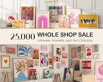 WHOLE SHOP SALE, 25.000 Mega Bundle Wall Art, Gallery Wall Art, Printable Wall Art, Eclectic Gallery Set, Maximalist Wall Art, Trendy Prints