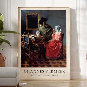 Johannes Vermeer Print, The Wine Glass ca. 1658 –1660, Johannes Vermeer Poster, Gallery Wall Art, Exhibition Poster, Digital Download