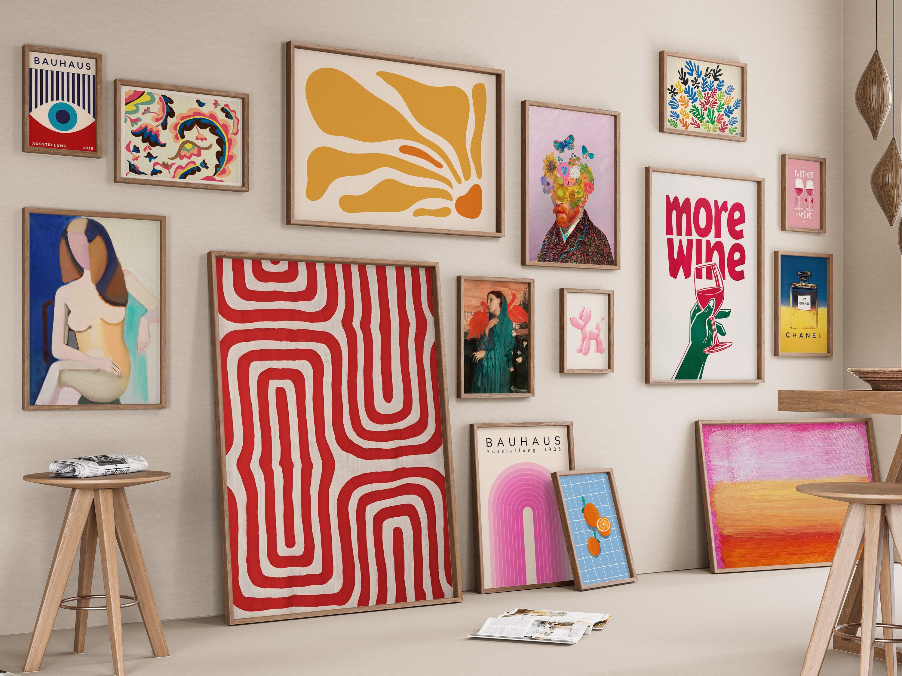 8400 Maximalist Wall Art Prints Bundle, Trendy Eclectic Gallery