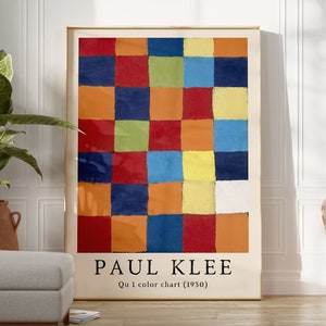 Paul Klee Print, Qu 1 Color Chart 1930, Paul Klee Poster, Vintage Print, Klee Exhibition Poster, Museum Poster , Digital Download