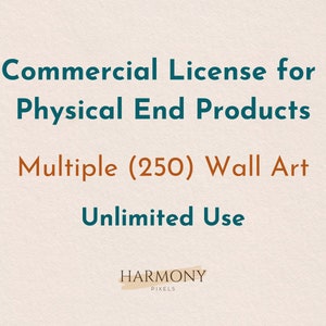 Commercial License for Physical Product, 250 Piece Poster, Wall Art Commercial License, Physical Product Commercial License