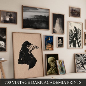 Dark Academia Dekor, 700 Vintage Dark Academia Prints Moody, Vintage Dark Prints, Gothic Dark Moody Collage, Digitaler Download