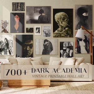Dark Academia Dekor, 700 Vintage Dark Academia Drucke Moody, Vintage dunkle Drucke, Gothic Dark Academia Collage, Digital Download
