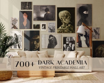700 Vintage Dark Academia Prints, Moody Gothic Collage (Digital Download)