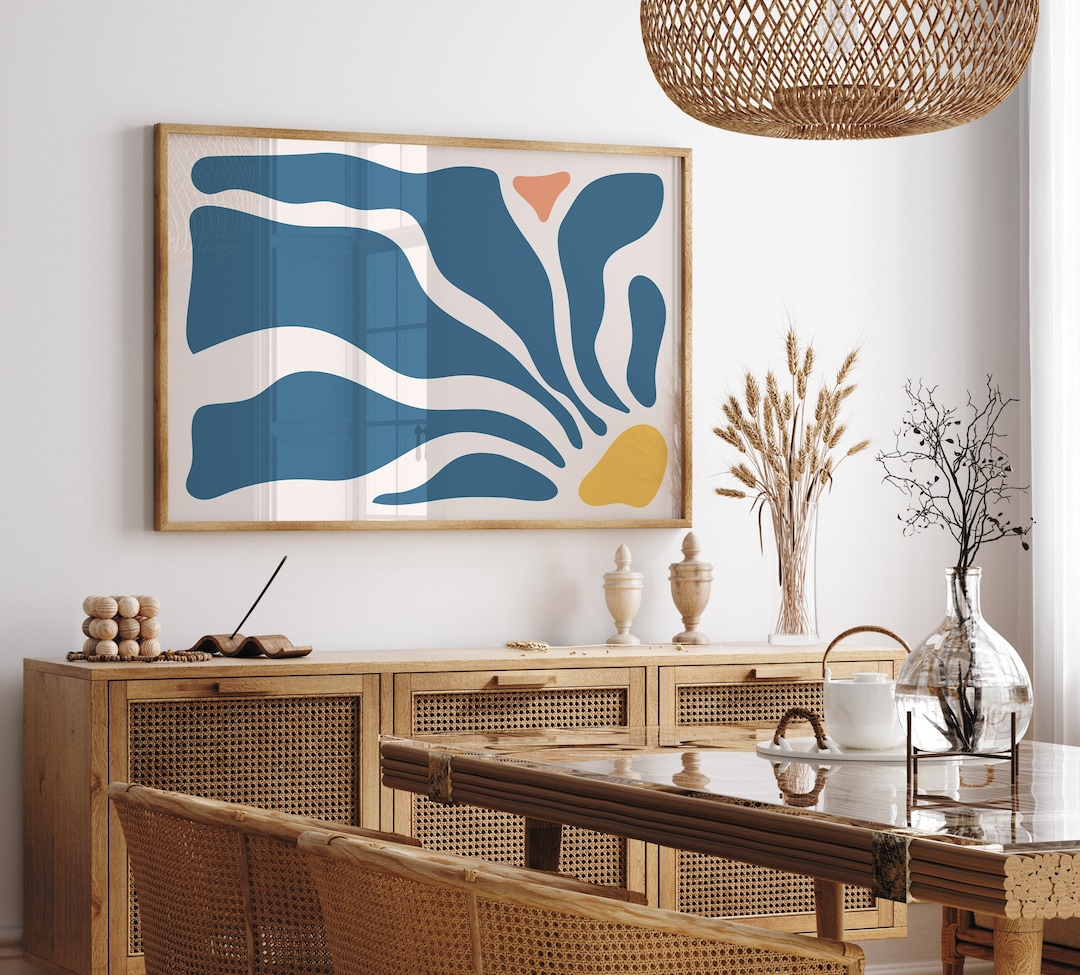 Horizontal Matisse Print Blue Minimalist Abstract Print Horizontal Floral Print Boho Wall Art Henri Matisse Wall Art Digital Download Etsy