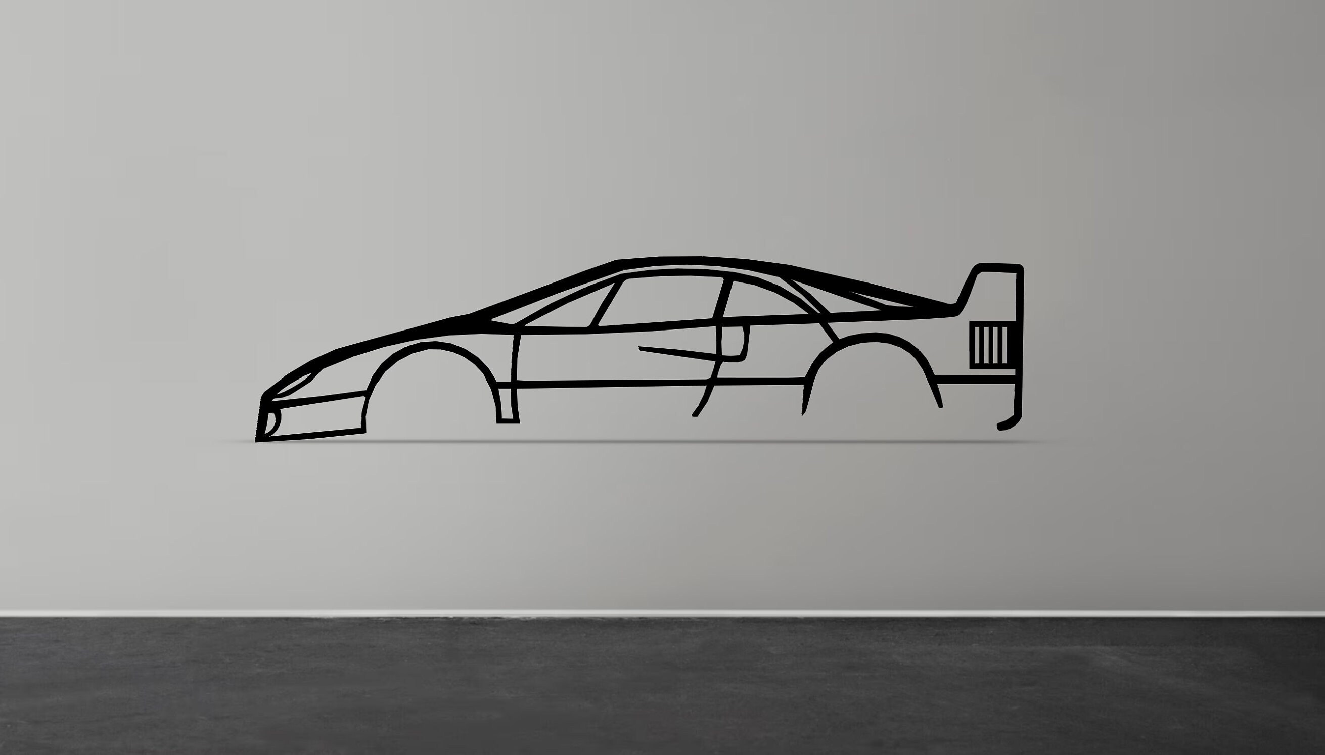 Ferrari F40 Silhouette Wall Art par Sabu8 | Téléchargez gratuitement un modèle STL
