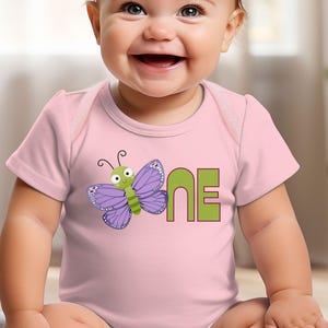 Butterfly ONE Infant Bodysuit, Cute Newborn Outfit, Baby Shower Gift, Toddler Apparel, Sunshine Themed Clothing, Playful Babywear, B-dayGift