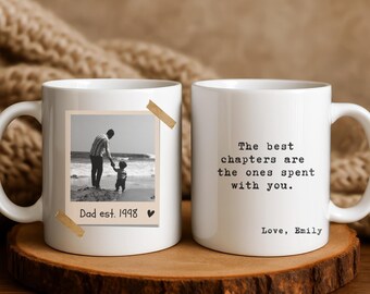 Custom Photo Dad Mug, Fathers Day Gift, Personalized Picture Mug for Dad, Grandpa Gift, New Dad Est Mug, Birthday Gift from Daughter, Xmas