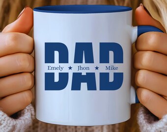 Custom Dad Mug with Kids Names, Personalized Father's Day Gift, Dad Mug with Children Names, Birthday Gift for Dad, Grandpa Mug, New Dad Mug