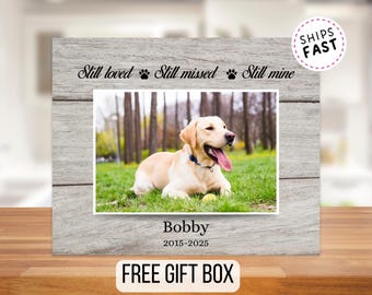 Personalized Dog Memorial Photo Frame, Custom Pet Loss Gift