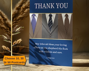 JW Elder Appreciation Postcard Set: Jehovah's Witness Gift