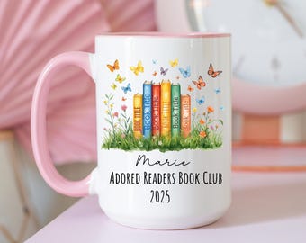 Custom Book Lover Coffee Mug, Book club gifts personalized, readers Cup
