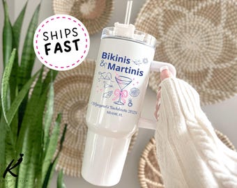 Personalized Bachelorette Tumbler, Bridesmaid Beach Trip Cup