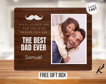 Custom photo gift for dad, New Dad Gift, Personalized Father's Day Photo Frame, Custom Wood Picture Frame for Dad, First time dad keepsake