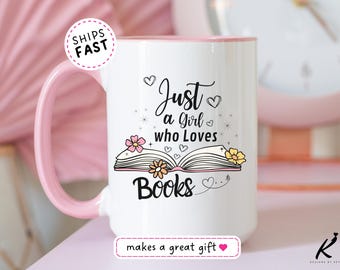 Floral Book Lover Coffee Mug: Bookish Coffee Cup, Reader Gift for her, gift for book lovers, Book Lover Mug