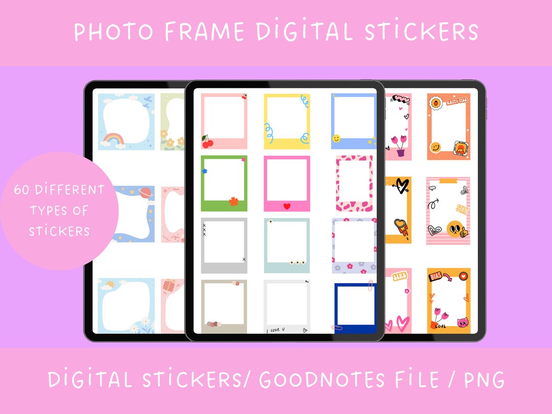Note Book Sticker Frame Photo Frame Digital Stickers Goodnotes Stickers Samsung Notes Stickers ...