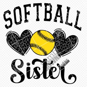 Softball Sister PNG: Digital Graphic Design (Instant Download)
