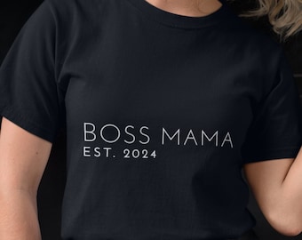 Boss Mama Est. 2024 T-Shirt, Pregnancy Announcement Shirt