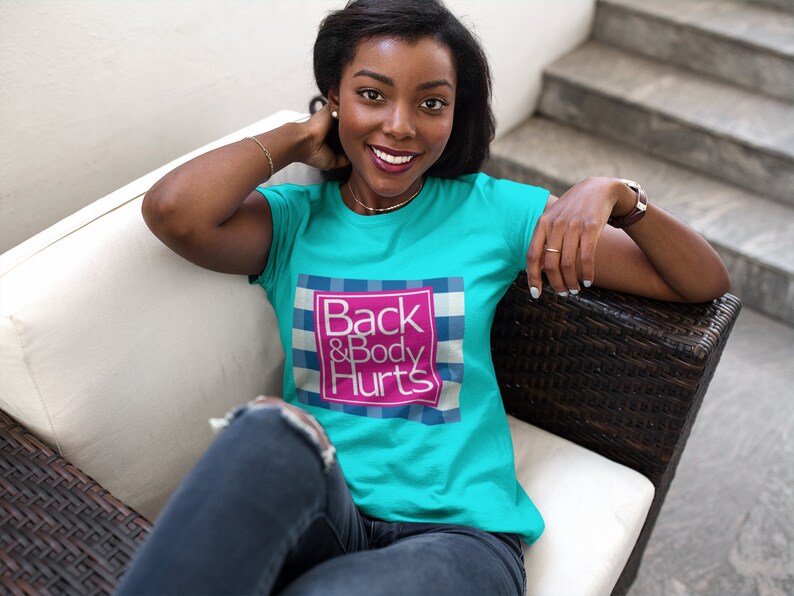 T-Shirt Back & Body Hurts Bath And Body Works Parody Graphic Tee image 1