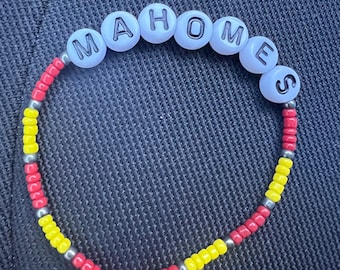 Custom nfl Kansas City chiefs Mahomes bracelet any team name player