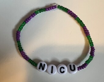 Custom RN LPN CNA  healthcare worker bracelet emergency labor delivery nicu peds icu