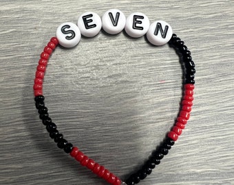 Custom seven Jung kook inspired beaded bracelet