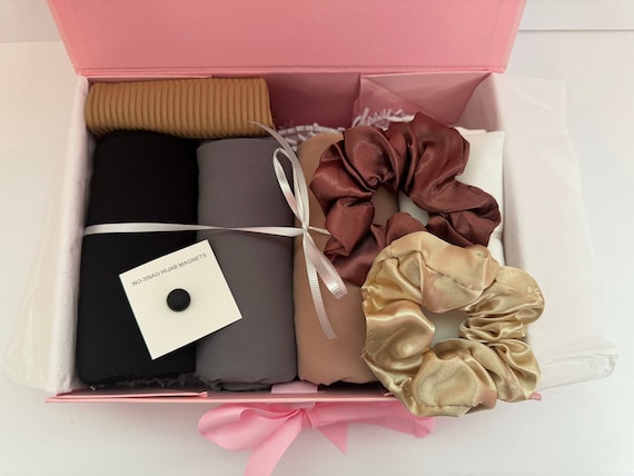 ☁LAY☁❤️マスクカバー&シュシュセット Chiffon Hijab Gift Set + Accessories Bundle - Etsy