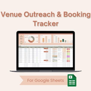 Venue Outreach and Booking Tracker Google Sheets Template for Band Managers, Independent Artists, Gig Workers, etc.