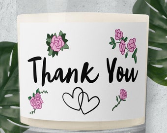 Spersonalizowana świeca z podziękowaniami: prezent w szklanym słoiku z wosku sojowego