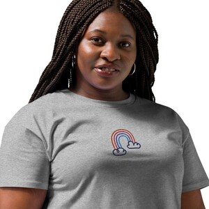 Crop Top, Simple Rainbow Shirt, Cute Little Rainbow Shirt, LGBQ+ Shirt, Gay Pride Shirt. Women’s PRIDE rainbow crop top Shirt.