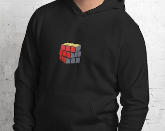 Sudadera unisex con capucha de cubo de Rubik / Regalo para personas inteligentes / Regalo STEM / Sudadera para amantes de los rompecabezas / Regalo matemático / Sudadera para aficionados al cubo