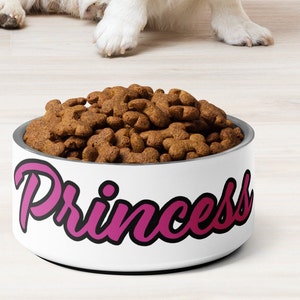 Cat or Dog Dish, Pet bowl, Princess Food Bowl,  Personalization Available.Water Bowl, Pet Dish,