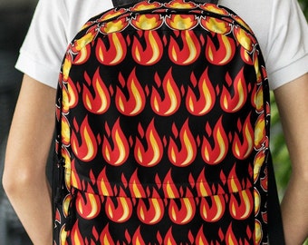 Feuerrucksack: Flammen-Design, wasserfeste Schultasche