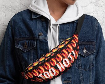 Fire Flames Fanny Pack: Polyester Crossbody Bag