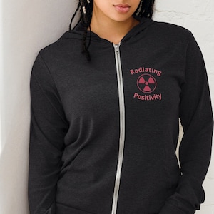 X-ray tech Hoodie, Radiating Positivity, Personalization Available CT Tech, X-ray Technologist, Rad Tech Week, Radiology, Unisex zip hoodie