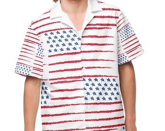 American Flag Shirt, Proud American Shirt, Patriotic Flag Shirt, USA Shirt, America First, Patriotism Unisex button shirt
