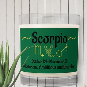 Scorpio Candle,  Zodiac Sign, Astrology Signs Glass jar soy wax candle