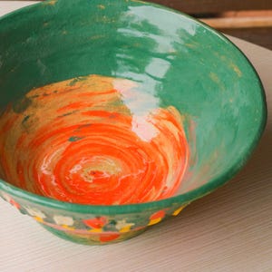 Funky Wabi Sabi Ceramic Serving Bowl, Handmade Organic Modern Pottery Bowl, Wheel Thrown Fruit Bowl, 10 Inch Centerpiece Bowl, PNW Clay