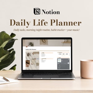 Planner di vita quotidiana, modello di nozione estetica, pianificatore di nozione, pianificatore giornaliero, pianificatore personale, dashboard di nozione, pianificatore digitale, nozione