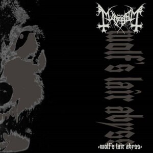May include: Black album cover featuring a wolf's face in grayscale on the left side. The right side displays the band's logo and the text "wolf's lair abyss" in a gothic font. The overall design is dark and ominous.