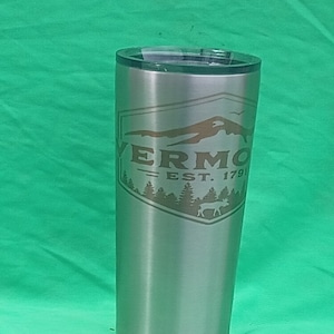 Vermont Badge Stainless Steel Tumble