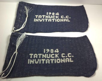 Vintage 1984 Tatnuck Country Club Invitational Golf Shoe Dust Bags Set of 2