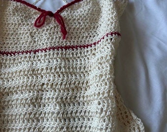 handmade crochet cherry backless halter cami top