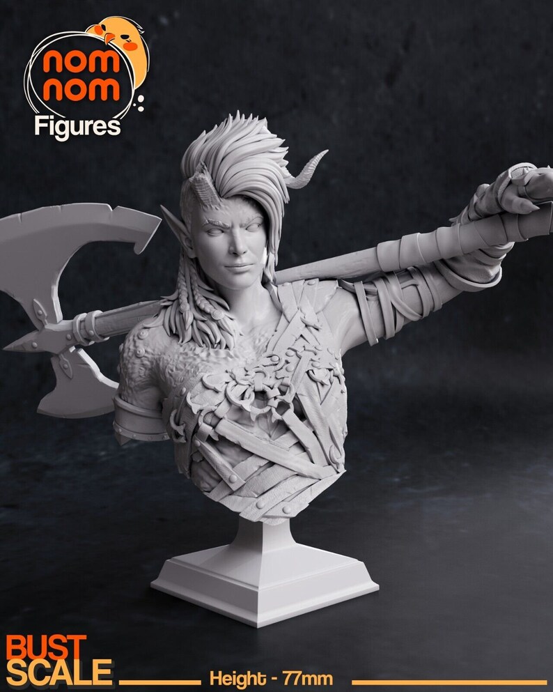 Karlach Miniature Bust Baldur's Gate 3 8K Resin 3D Etsy