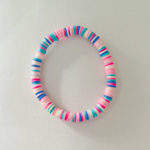 Clay Bead Bracelet Friendship Bracelet Preppy Bracelet Trendy Bracelet Colorful Bracelet Multicolor Bracelet Stretchy bracelet