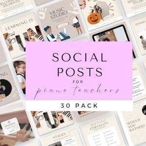 Piano Teacher Instagram Templates | Instagram Template For Education | Music Teacher Download | Piano Teaching | 30 Musician Posts | PIANO
