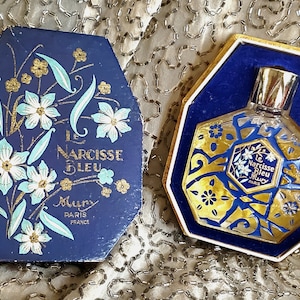 Antique Vintage French Art Deco Muri Le Narcisse Bleu Paris Perfume Parfum Fragrance w. Original Box 1930&#39;s
